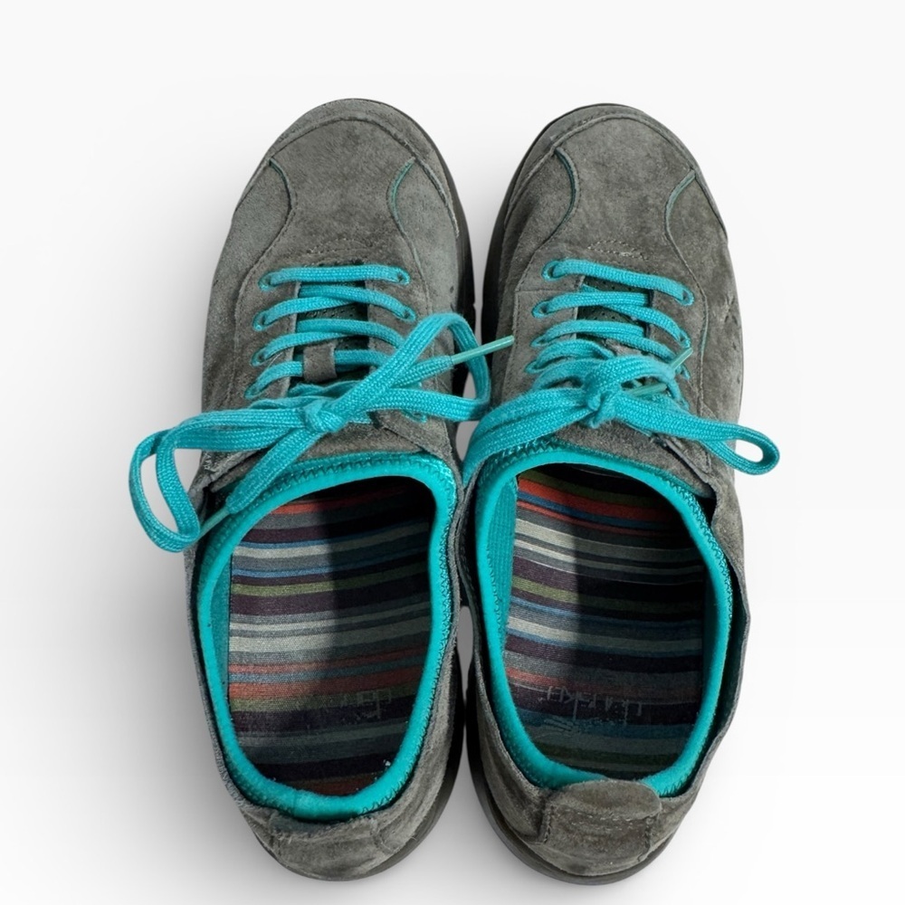 Dansko Elise Gray Suede Walking Shoes Teal Accents Comfort Size EU 39 US 8.5-9 - Picture 6 of 9